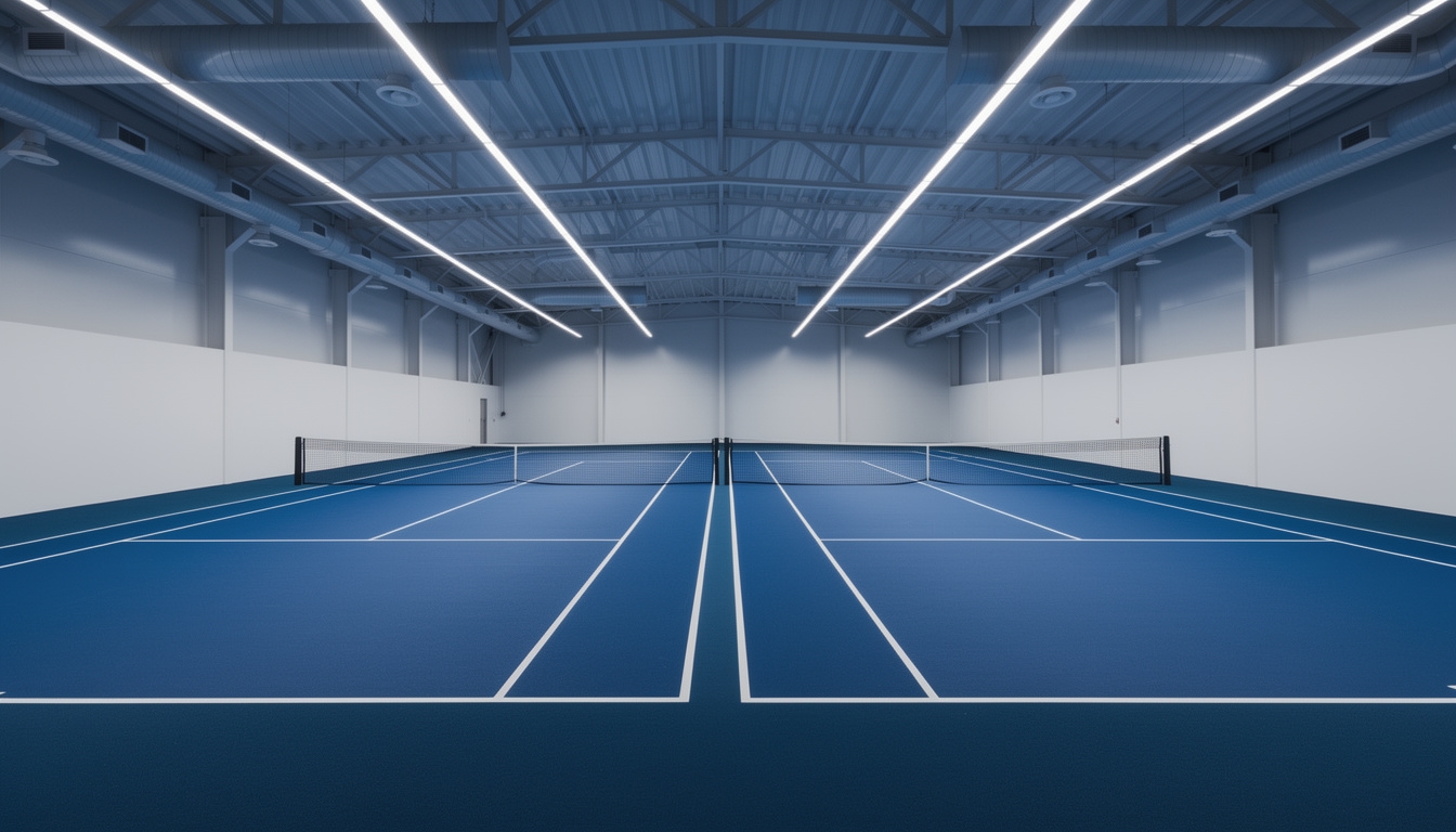 Gymnase sportif équipé d'éclairage LED performant
